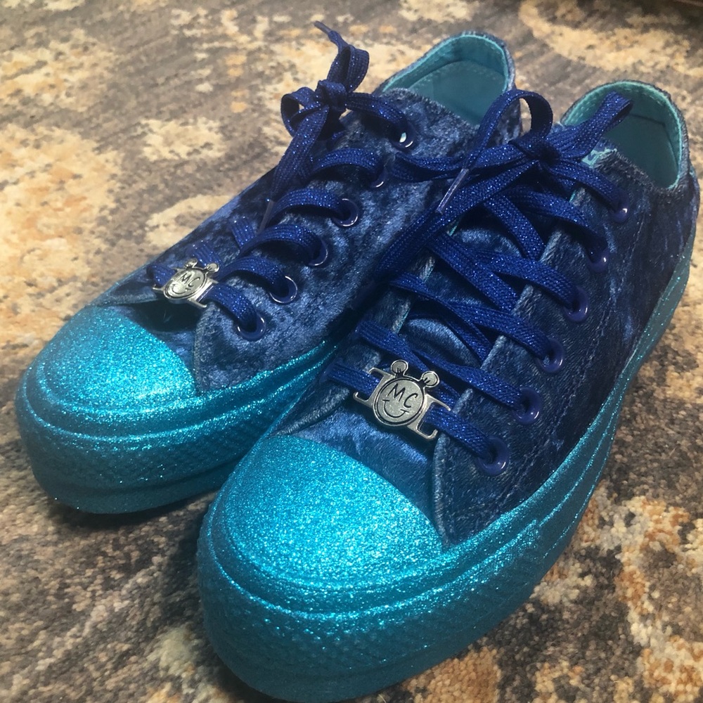 Miley x Converse Blue Glitter Platforms